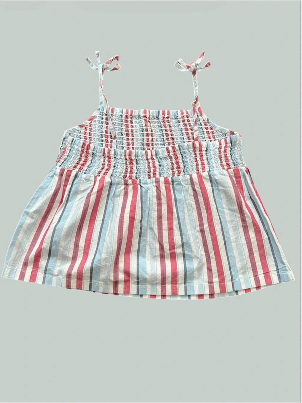 The Children's Place Pink & Light Blue Striped Smocked Tank
